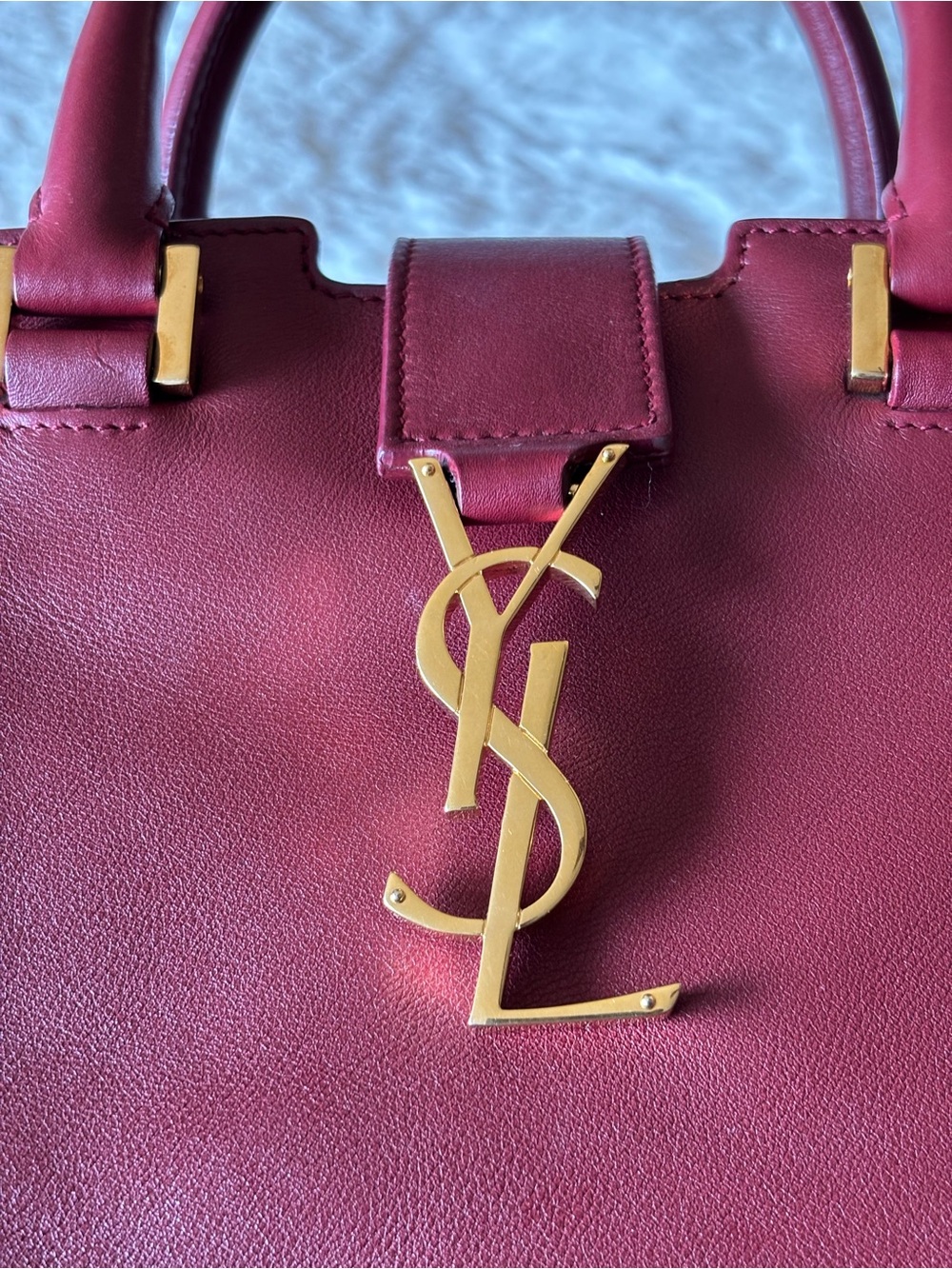 Saint Laurent Cabas in Wine/Gold - Picture 7 of 14